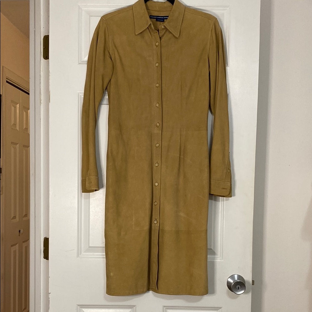 Ralph Lauren Tan Suede Long Sleeve Dress